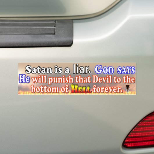 Satan is een leugenaar bumpersticker (Op auto)