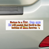 Satan is een leugenaar bumpersticker (Op auto)