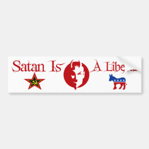 Satan is een liberaal bumpersticker