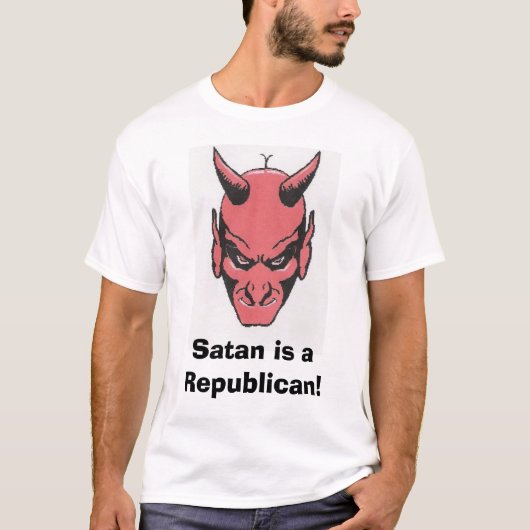 Satan is een Republikein! T-shirt (Voorkant)