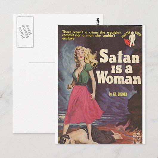 satan is een vrouw! briefkaart (Voorkant / Achterkant)