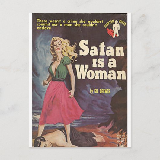 satan is een vrouw! briefkaart (Voorkant)