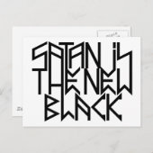 Satan is het nieuwe zwarte nr. 3 (zwart) briefkaart (Voorkant / Achterkant)