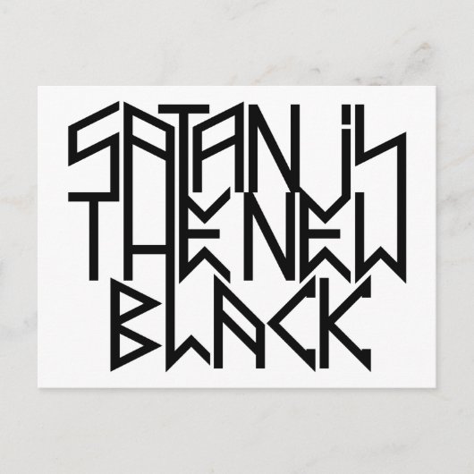 Satan is het nieuwe zwarte nr. 3 (zwart) briefkaart (Voorkant)