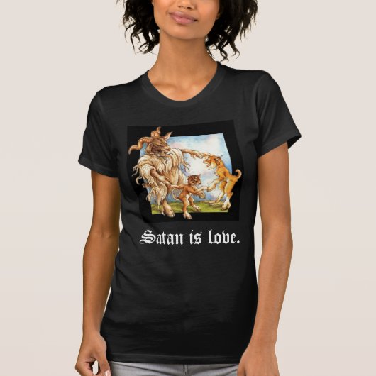 Satan is liefde. t-shirt (Voorkant)