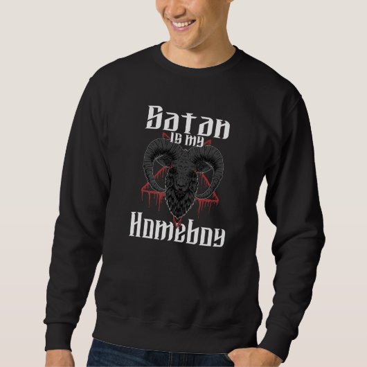 Satan Is Mijn Gabber Satanische Satanisme Baphomet Trui (Voorkant)
