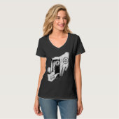 Satan is Watching you 666 Occult Baphomet Goat Sat T-shirt (Voorkant volledig)