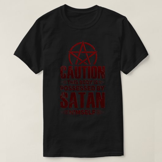 Satan kijkt uit naar controverse die naar hem is o t-shirt (Design voorkant)