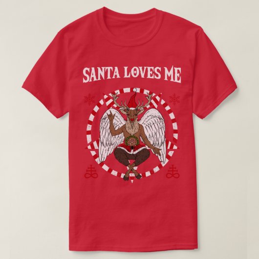 Satan Loves Me Baphomet 5 T-shirt (Design voorkant)