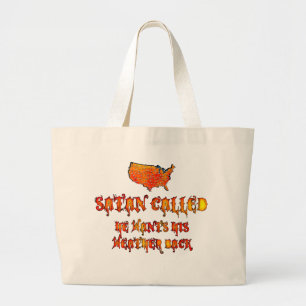 Satan noemde de hittegolf 2011 grote tote bag