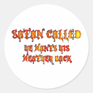 Satan noemde de hittegolf 2011 ronde sticker