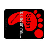 Satan Onder Mijn Voeten gotGod316.com Rode Voet Magneet (Horizontaal)