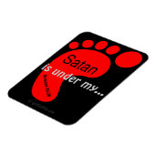 Satan Onder Mijn Voeten gotGod316.com Rode Voet Magneet (Linkerzijde)