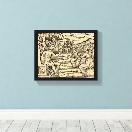 Satan onderwijst zijn heksen 8x10 canvas afdruk (Insitu (Houten vloer))