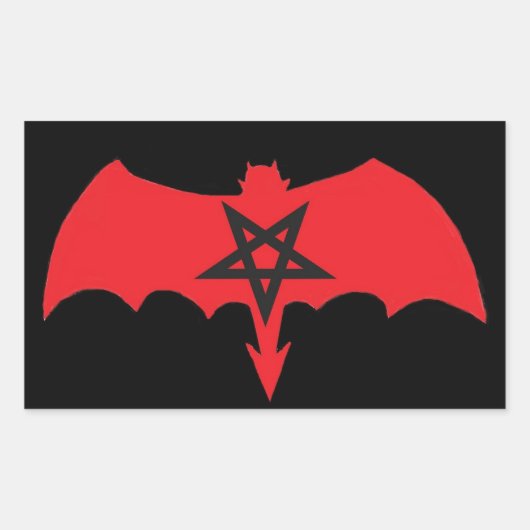 SATAN Pentagram Rechthoekige Sticker (Voorkant)