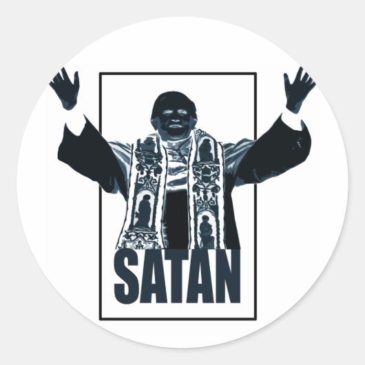 SATAN Pope Ronde Sticker (Voorkant)