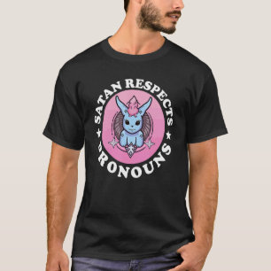Satan respecteert voornaamwoorden LGBTQ Gay Pride T-shirt