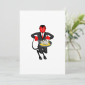 Satan Roasts Sinners Evil Invitation Kaart (Staand voorkant)