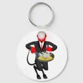 Satan Roasts Sinners Evil Sleutelhanger (Achterkant)