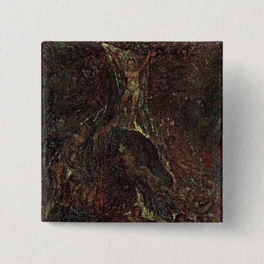 Satan roept zijn legions op vierkante button 5,1 cm (Voorkant)