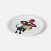 Satan roostert zondaars papieren bordje (Gekanteld)