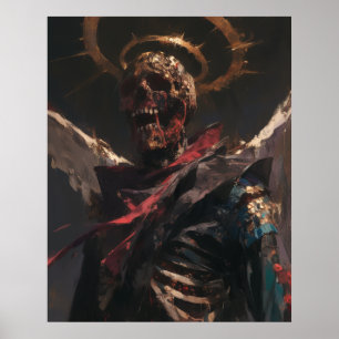 Satan Saint Hyper Realisme olieverfschilderij P Poster