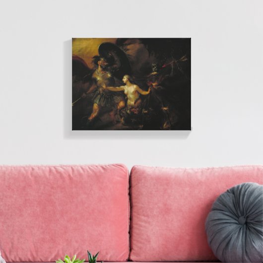 Satan, Sin en Dood Canvas Afdruk (Insitu (Woonkamer))