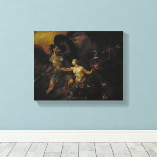Satan, Sin en Dood Canvas Afdruk (Insitu (Houten vloer))