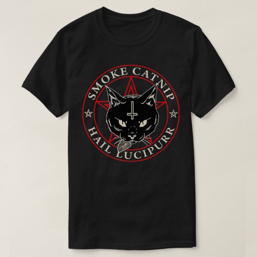 Satan Smoke Catnip Hail Luc T-shirt (Design voorkant)