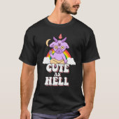 Satan Unicorn Goat Cute as Hell T-shirt (Voorkant)
