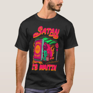 Satan Wacht Satanische Horror Duivel Pentagram 666 T-shirt