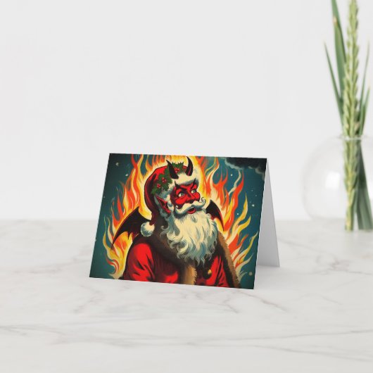 Satanclausule gevouwen Wenskaart Kaart (Voorkant)