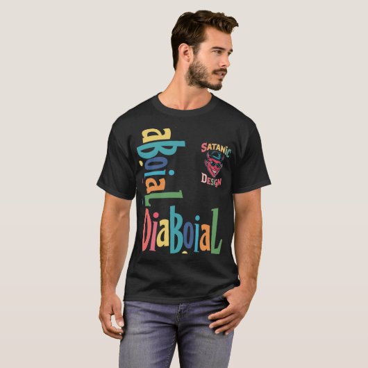 Satanic Design Basic Donker T-shirt 👕✅ (Voorkant volledig)