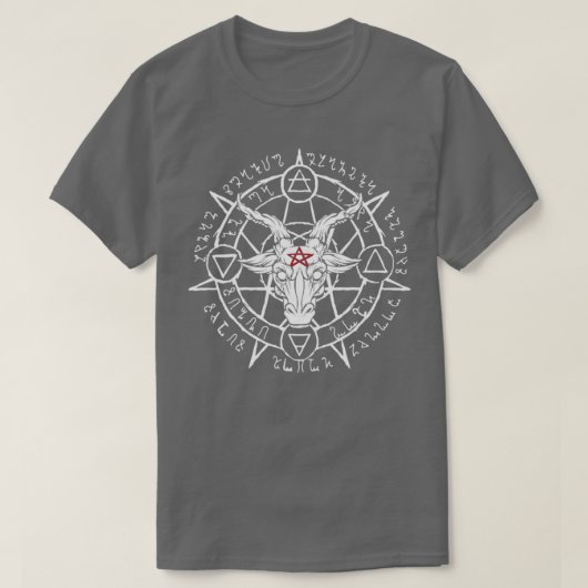 Satanic Goat Head Baphomet Devil Worshipper T-shirt (Design voorkant)