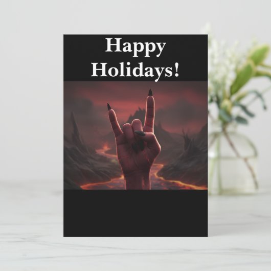 Satanic Happy Holidays Feestdagenkaart (Staand voorkant)