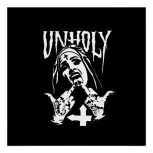 Satanic Nun Tattoos Unholy Perfect Poster