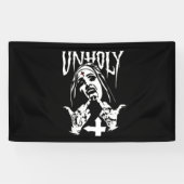 Satanic Nun Tattoos Unholy Spandoek (Horizontaal)