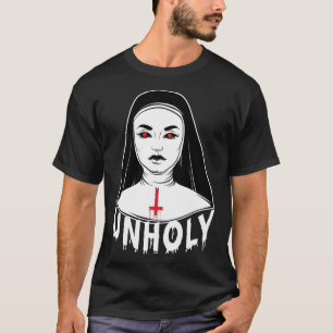 Satanic Nun Unholy Gothic Evil Lucifer Occult Witc T-shirt