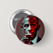 Satanic Obama Drink de bloedbaan van het Amerikaan Ronde Button 5,7 Cm (Voorkant /achterkant)