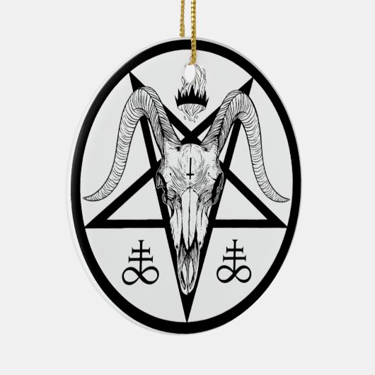 Satanic Pentagram  Keramisch Ornament (Rechts)