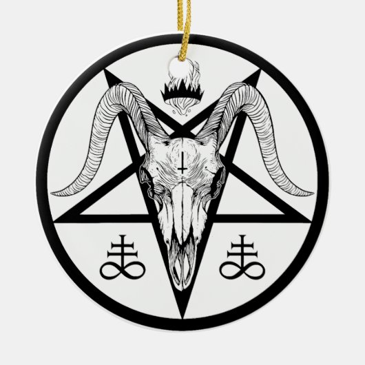 Satanic Pentagram  Keramisch Ornament (Voorkant)