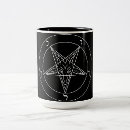 Satanic Pentagram Tweekleurige Koffiemok