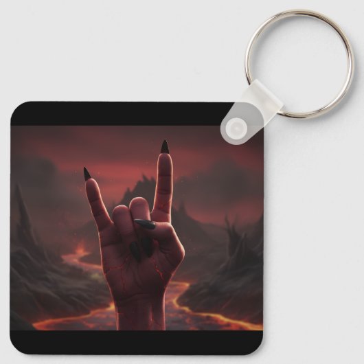 Satanic Salute Sleutelhanger (Achterkant)