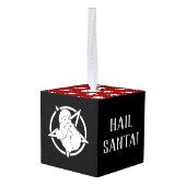 Satanic Santa Cube Ornament (Achter hoekig)