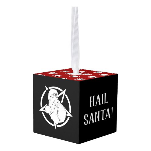 Satanic Santa Cube Ornament (Achter hoekig)