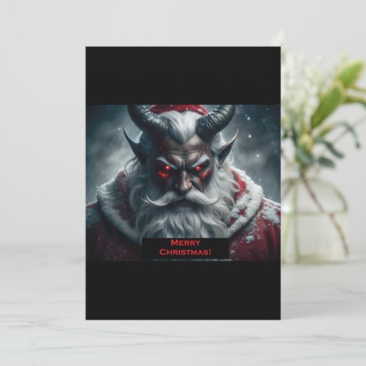Satanic Santa Feestdagenkaart (Staand voorkant)