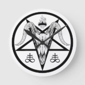 Satanic Wall Clock Ronde Klok (Voorkant)