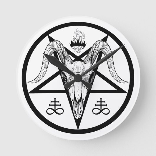 Satanic Wall Clock Ronde Klok (Voorkant)