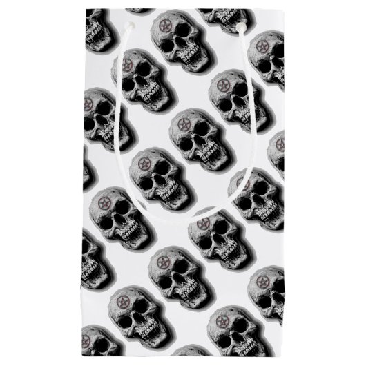 Satanisch bocht met schedelontwerp klein cadeauzakje (Voorkant)