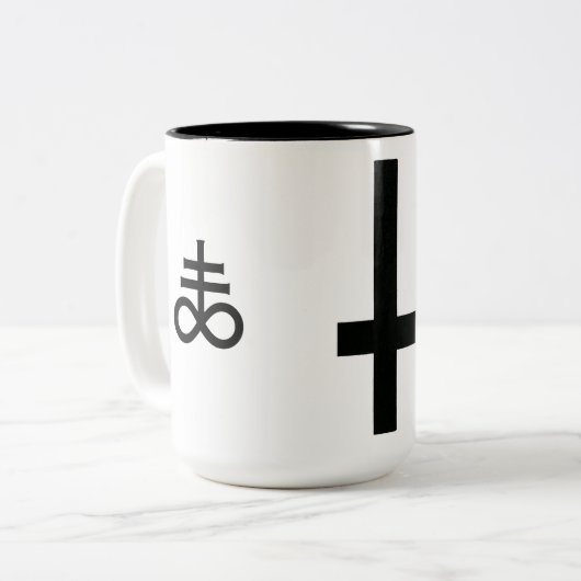 Satanisch Tweekleurige Koffiemok (Voorkant links)